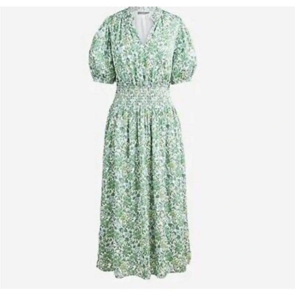 Green Floral J. Crew Dress - Picture 2 of 5